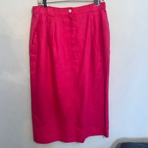 Talbots 100% linen pleated skirt